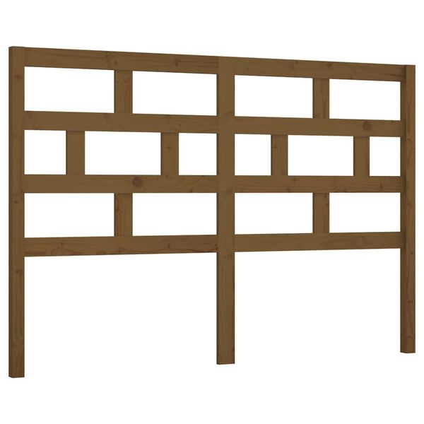 vidaXL T&ecirc;te de lit Marron miel 126x4x100 cm Bois massif de pin
