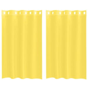vidaXL Rideaux en voile avec &oelig;illets 2 pcs jaune