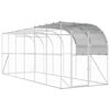 vidaXL Poulailler contre le mur Argent&eacute; 600 x 200 x 215 cm