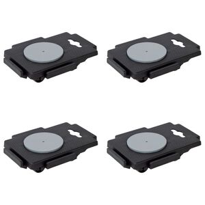 vidaXL Chariots de d&eacute;m&eacute;nagement &agrave; 8 roues 4 pcs noir PP 150 kg