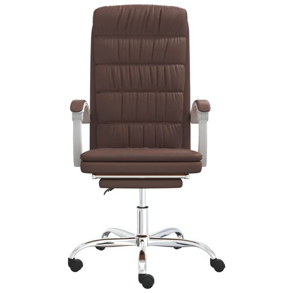 vidaXL Fauteuil inclinable de bureau Marron Similicuir