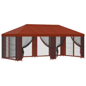 vidaXL Gazebo avec murs lat&eacute;raux 6 x 3 m Terre cuite