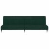 vidaXL Canapé-lit à 2 places vert foncé velours