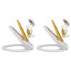 vidaXL Si&egrave;ges de toilette et couvercles 2 pcs Plastique Blanc et jaune