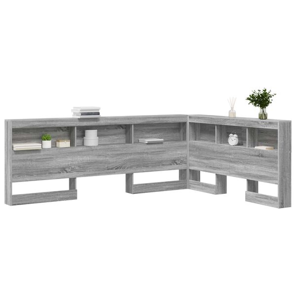 vidaXL T&ecirc;te de lit de rangement Gris Sonoma 160 cm Bois d'ing&eacute;nierie