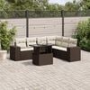 vidaXL Salon de jardin avec coussins 7 pcs marron r&eacute;sine tress&eacute;e