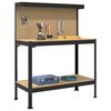 vidaXL Bancs de travail Noir 114 x 54 x 145 cm Bois d'ing&eacute;nierie