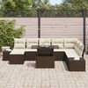 vidaXL Ensemble de canapé de jardin 9 pcs Marron Poly rotin