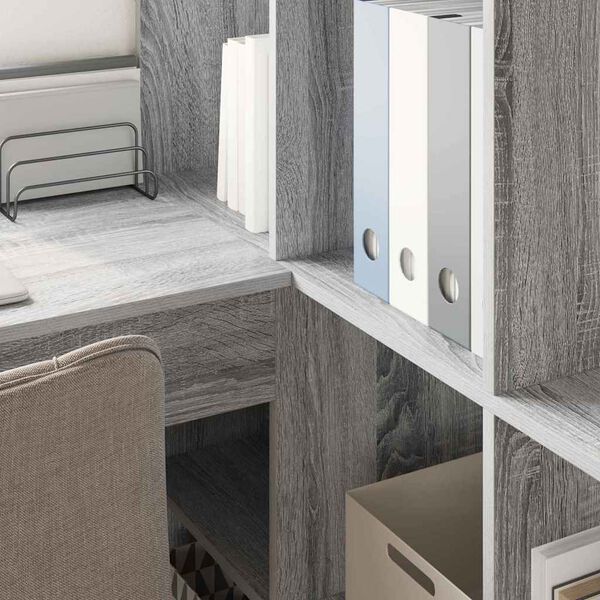 vidaXL Bureau d'angle Gris Sonoma 101,5 x 149,5 x 149,5 cm