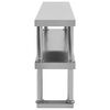 vidaXL &Eacute;tag&egrave;re de table de travail 2 niveaux 120x30x65 cm Inox