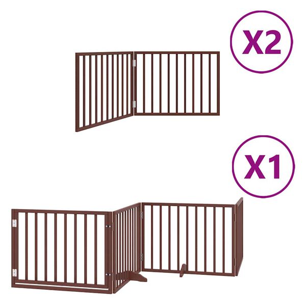 vidaXL Barri&egrave;re pour chien porte pliable 8 panneaux bois de peuplier