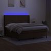 vidaXL Sommier &agrave; lattes de lit matelas LED Marron fonc&eacute; 180x200 cm