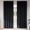 vidaXL Rideaux occultants avec anneaux 2 pcs Noir 260 x 140 cm