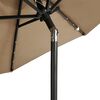 vidaXL Parasol de jardin avec LED mât en acier taupe 225x225x212 cm