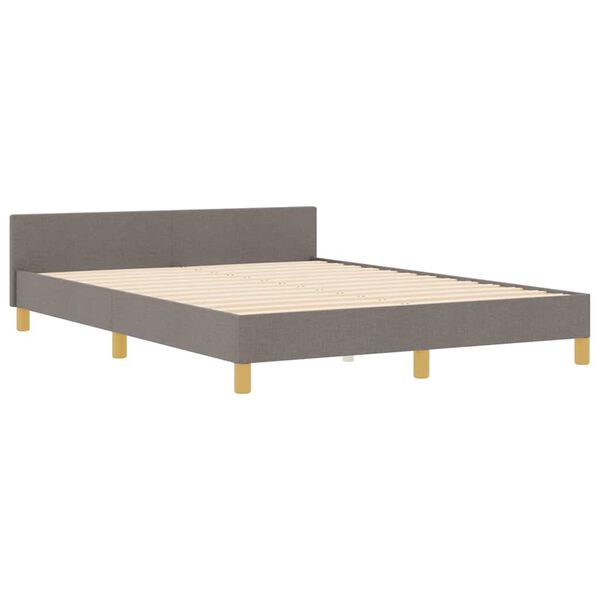 vidaXL Cadre de lit avec t&ecirc;te de lit Taupe 160 x 200 cm tissu