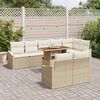 vidaXL Ensemble de canap&eacute; de jardin 9 pcs Beige Poly rotin