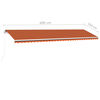 vidaXL Auvent manuel r&eacute;tractable sur pied 600x350 cm Orange/marron