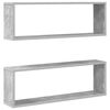 vidaXL &Eacute;tag&egrave;res cube murales 2 pcs gris b&eacute;ton bois d'ing&eacute;nierie