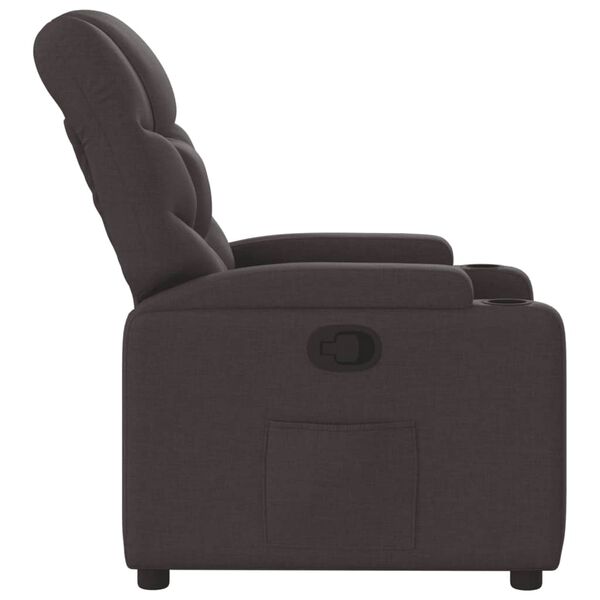 vidaXL Fauteuil inclinable Marron fonc&eacute; Tissu