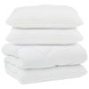 vidaXL Couette avec Oreillers 3 pc Blanc Microfibre et Plumes D'oie