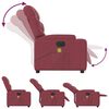 vidaXL Fauteuil de massage inclinable électrique Rouge bordeaux Tissu