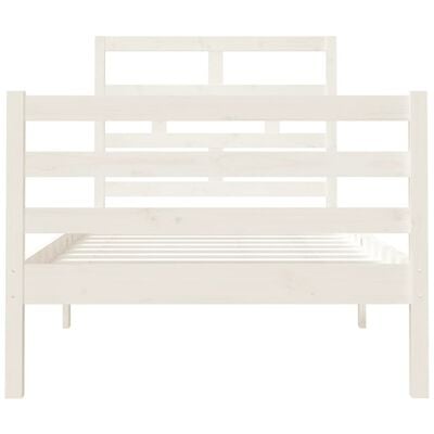 vidaXL Cadre de lit Blanc 90x190 cm Simple Bois massif