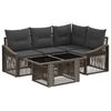 vidaXL Ensemble de canap&eacute; de jardin 5 pc Gris et Gris fonc&eacute; polyrotin