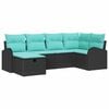 vidaXL Ensemble de canap&eacute; de jardin avec coussin 6 pcs Noir polyrotin