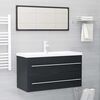 vidaXL Ensemble de meubles de salle de bain 2 pcs gris bois ing&eacute;nierie