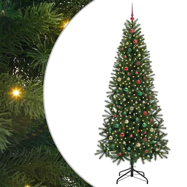 vidaXL Sapin de No&euml;l artificiel avec 300 LED Vert 240 cm PE et PVC