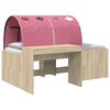 vidaXL Lit haut pour enfants avec bureau 3 pc Ch&ecirc;ne Sonoma et rose