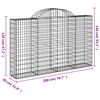 vidaXL Paniers à gabions arqués 11 pcs 200x30x120/140 cm Fer galvanisé