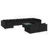 vidaXL Salon de jardin 10 pcs avec coussins Noir R&eacute;sine tress&eacute;e