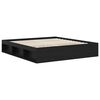 vidaXL Cadre de lit avec matelas Noir 200 x 200 cm Bois de pin massif