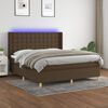 vidaXL Sommier &agrave; lattes de lit matelas et LED Marron fonc&eacute; 160x200 cm