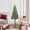 vidaXL Sapin de Noël mince avec 150 LED Vert et blanc 150 cm