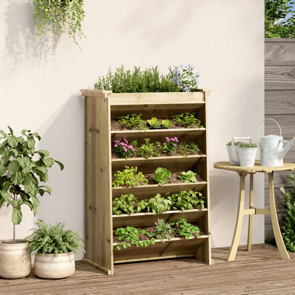 vidaXL Jardini&egrave;re de plantes aromatiques 6 niveaux bois pin impr&eacute;gn&eacute;