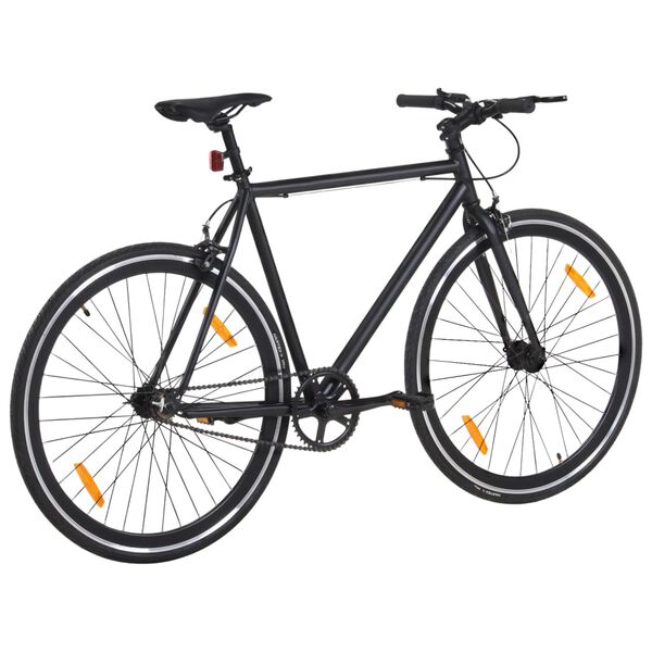 vidaXL V&eacute;lo &agrave; pignon fixe noir 700c 55 cm