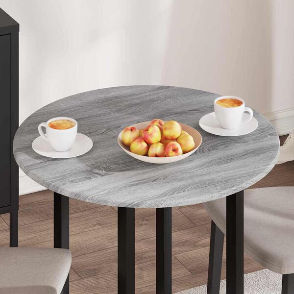 vidaXL Plateau de table Sonoma gris 70 x 70 x 1,5 cm Bois d'ingénierie