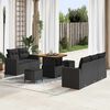 vidaXL Ensemble de canap&eacute; de jardin avec coussin 8 pcs Noir polyrotin