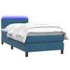 vidaXL Sommier &agrave; lattes de lit et matelas et LED bleu fonc&eacute; 80x210 cm velours