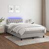 vidaXL Sommier &agrave; lattes de lit matelas LED gris clair 120x190 cm tissu