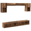 vidaXL Unit&eacute;s murales TV avec LED 6 pc Bois ancien Bois d'ing&eacute;nierie