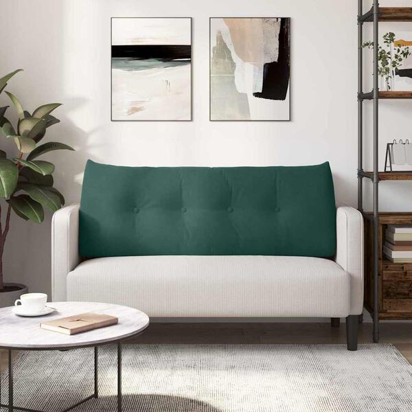 vidaXL Coussin de Dos Vert fonc&eacute; 120 x 24 x 50 cm Velours