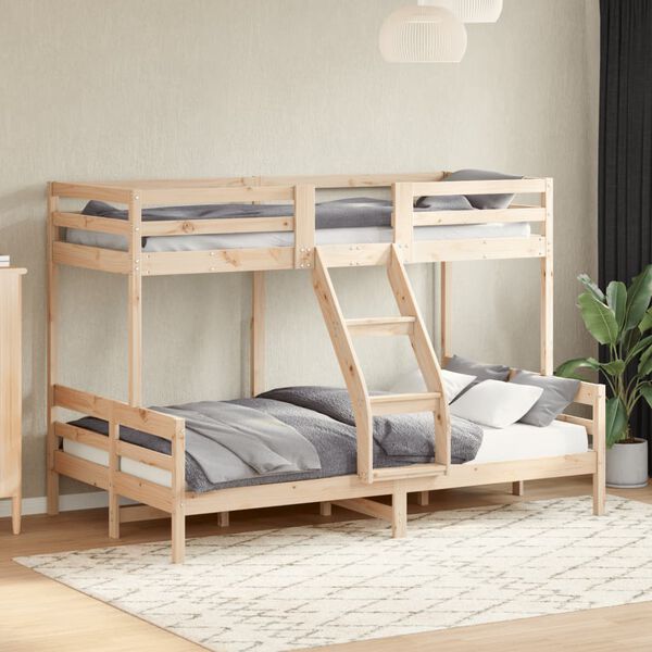 vidaXL Lit superpos&eacute; sans matelas 90x200/120x200 cm bois massif