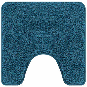 vidaXL Tapis de bain antid&eacute;rapant avec d&eacute;coupe pour toilette Bleu