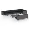 vidaXL Salon de jardin 9 pcs avec coussins R&eacute;sine tress&eacute;e Gris fonc&eacute;