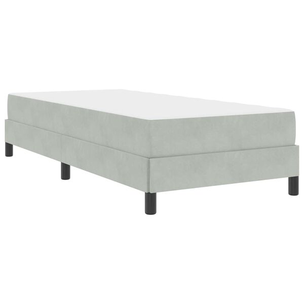 vidaXL Lit &agrave; ressorts avec matelas Gris clair 80 x 200 cm tissu
