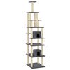 vidaXL Arbre &agrave; chat avec griffoirs en sisal Gris fonc&eacute; 216 cm