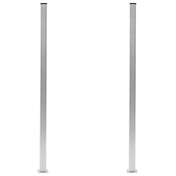 vidaXL Poteaux de cl&ocirc;ture 2 pcs Aluminium 185 cm